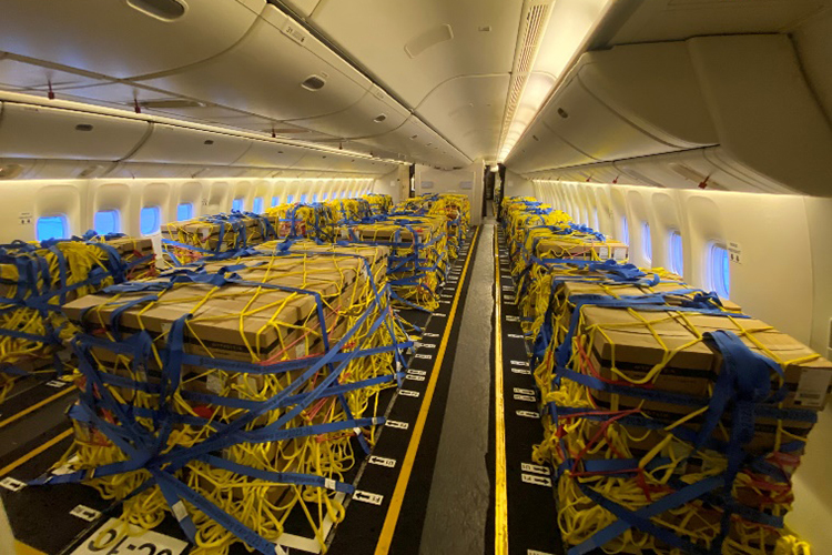 Passenger aircraft retrofitted to carry cargo in cabin (Singapore Airlines)