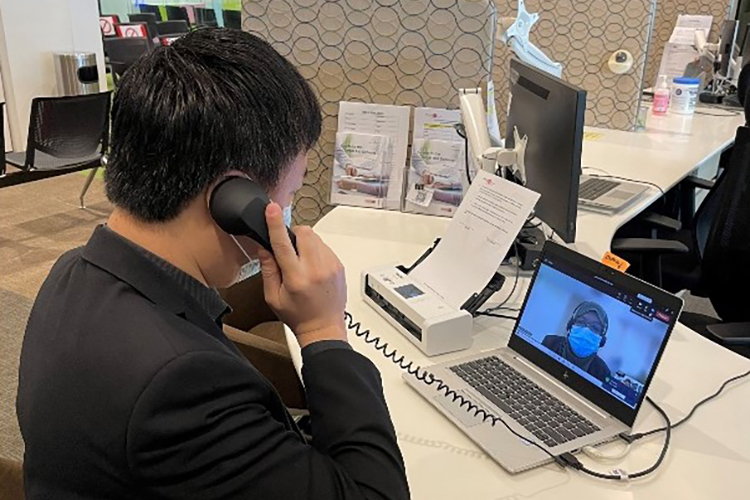 Video conferencing counter at MinLaw Services Centre (MinLaw)